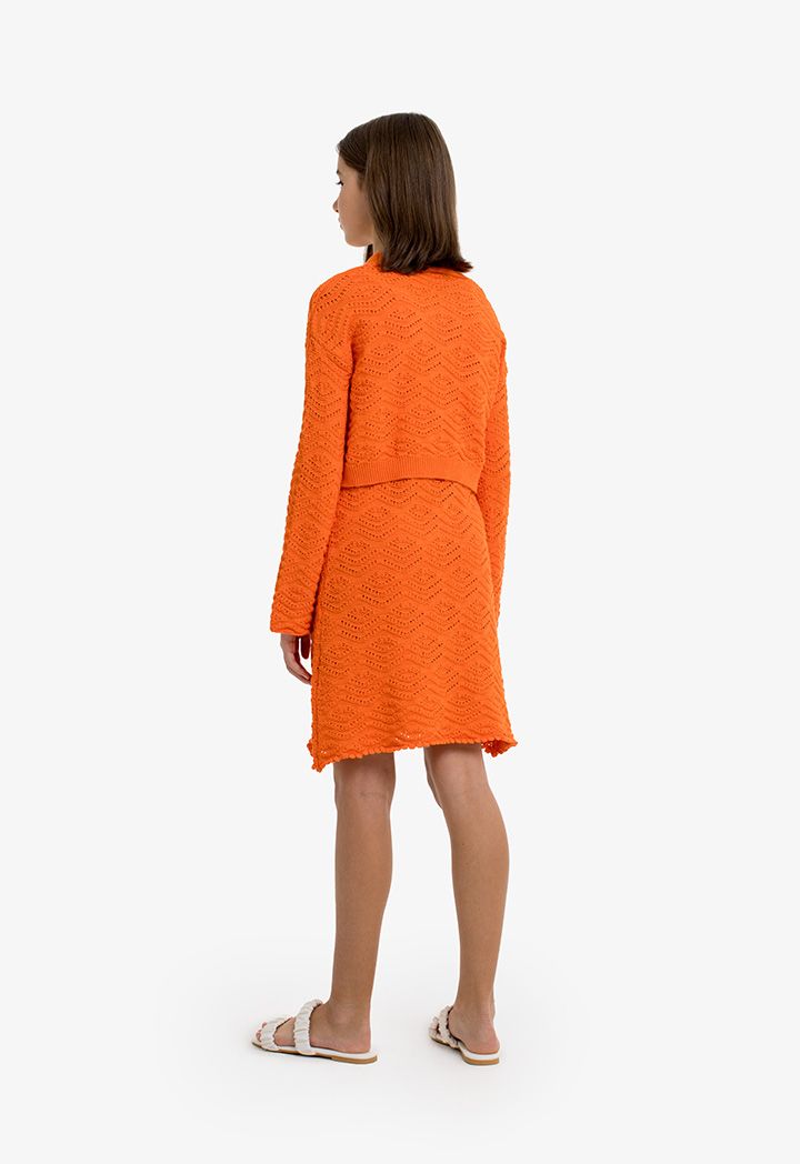 Knitted dress and cardigan set sales