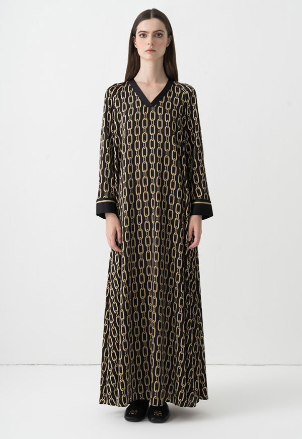 Chain print hotsell maxi dress