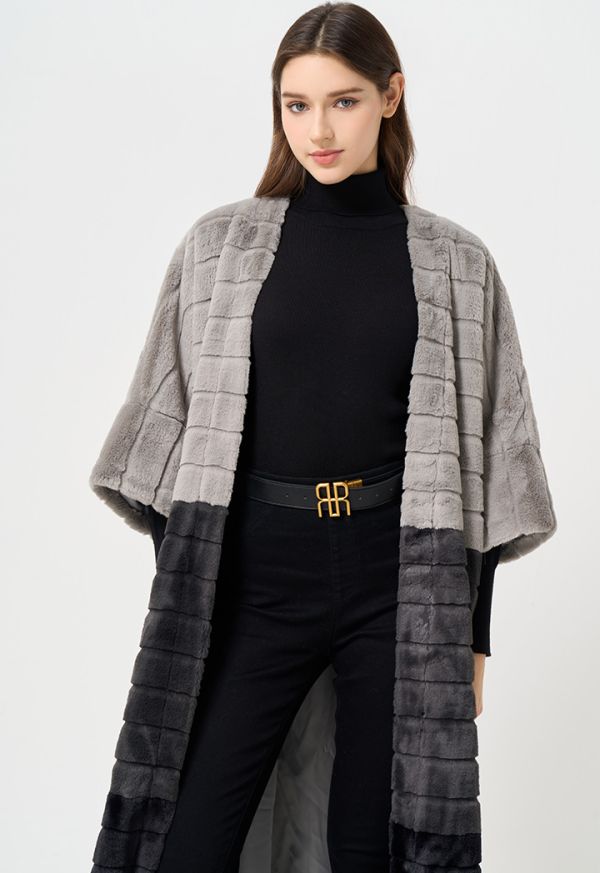 Color block shop faux fur coat