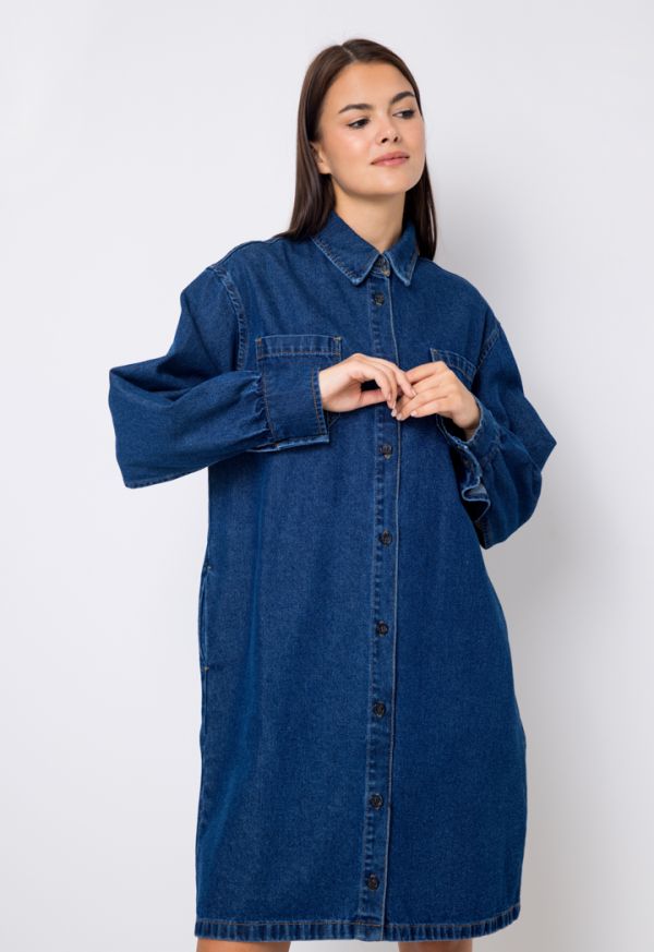 Denim cap sleeve hot sale dress