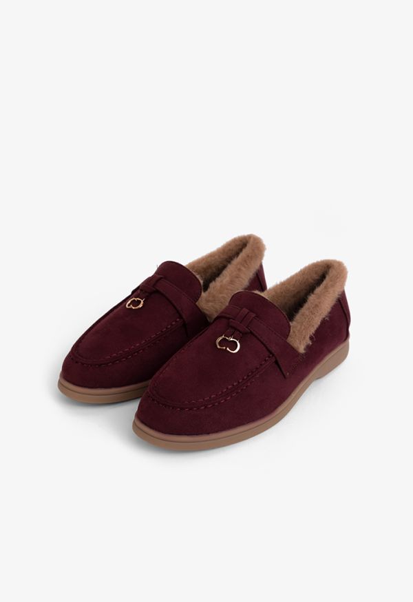 Loafers with fur on sale lining