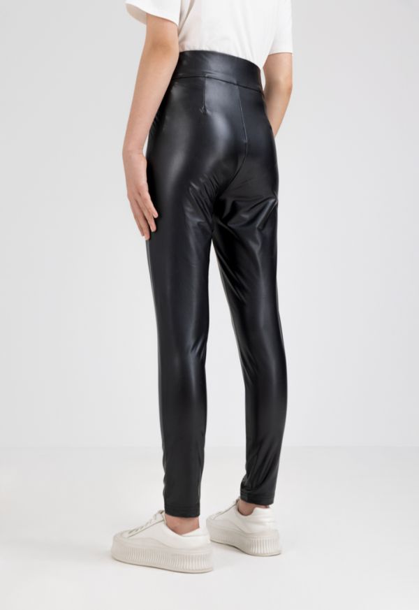 Solid PU Leather Leggings