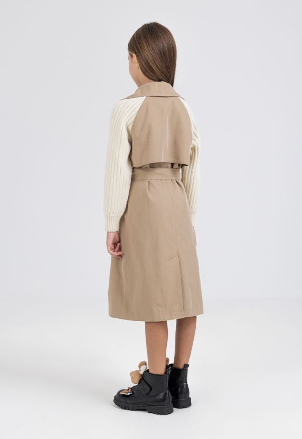 Trench dress with clearance sleeves