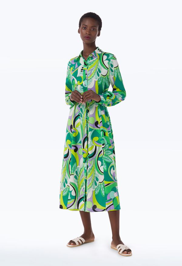 All Over Printed Classic Dress -Sale