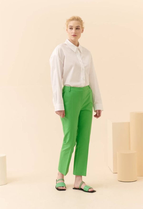 Roman Solid Zip Detail Hem Trousers Pink – Wardrobe Fashion IN