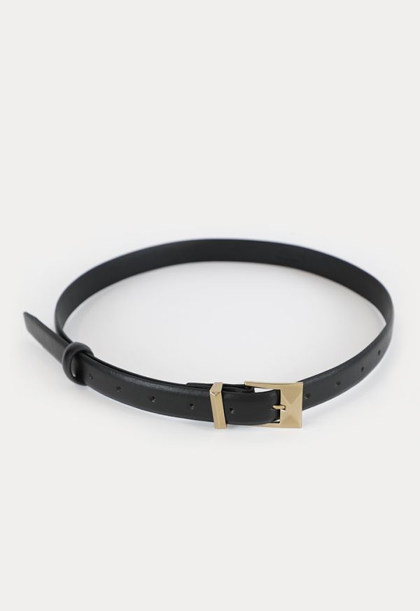 Leather Belt with Pin-Buckle Closure