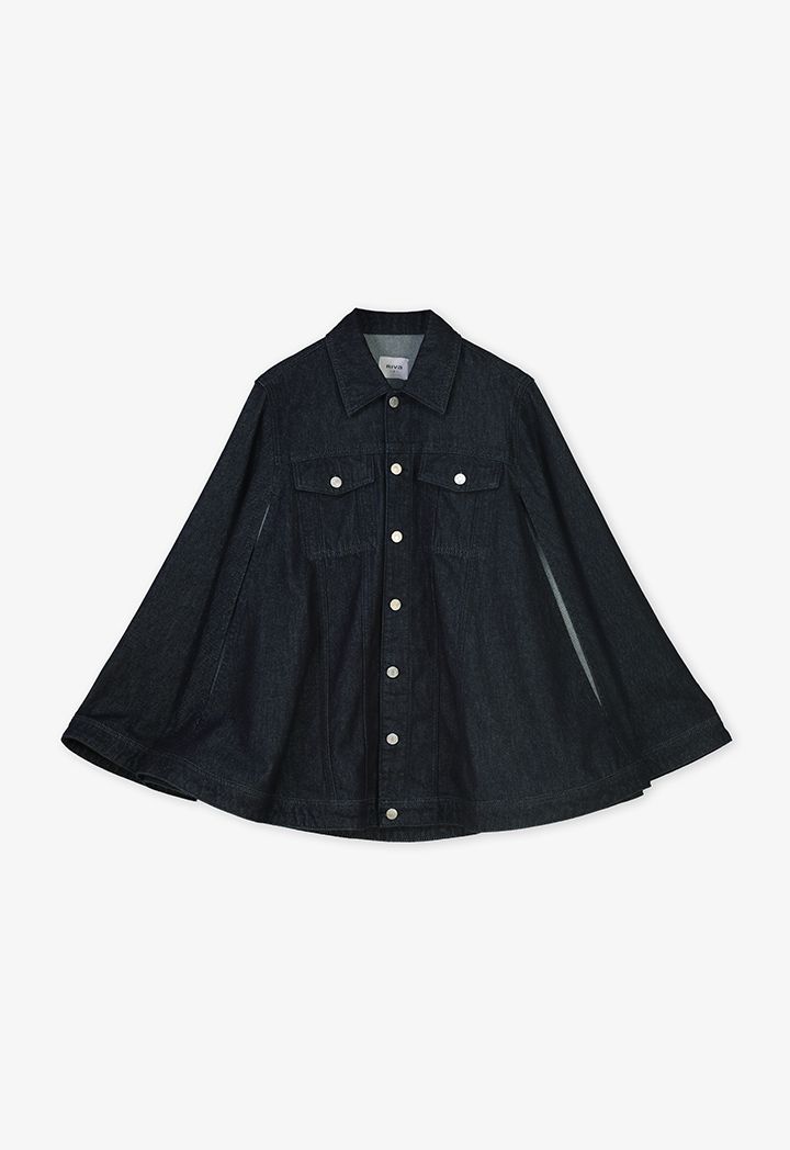 Solid Denim Cape