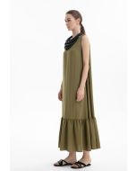 Tiered Hem Sleeveless Midi Dress -Sale