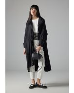 Solid Pleated Belted Jacket