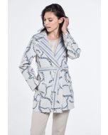 Chain Print Notched Collar Jacket