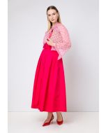Pleated Flared Solid Skirt