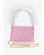 Faux Feather Handle Crossbody Bag