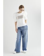 Pocketed Overlay Denim Jeans