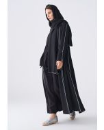 Stitch Embellished Abaya With Hijab