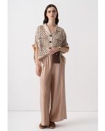 Solid Pleated Wide Leg Trouser