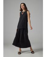 Wide Leg Pleated Solid Culottes