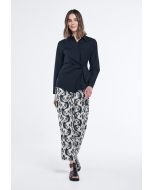 Contrast Printed Belted Trousers