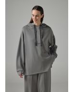 Solid Relaxed Fit Drop Shoulder Hoodie