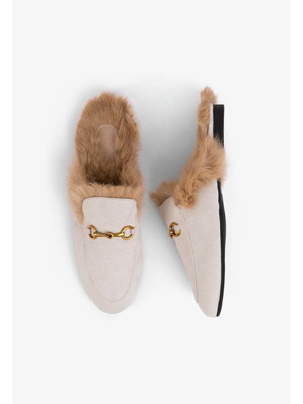 White store fur mules