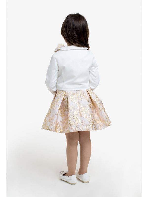 Alviero Martini Babies' Girls Beige Cotton Geo Skirt