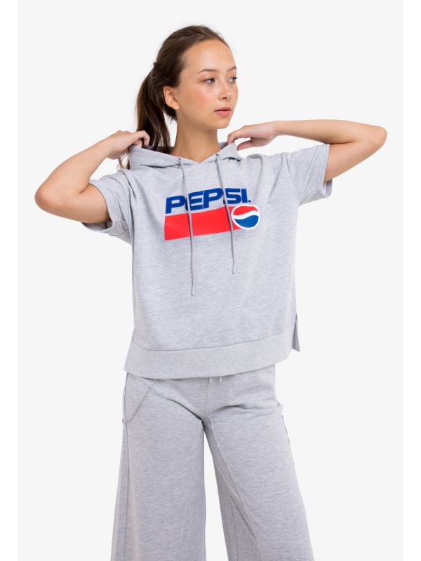 Pepsi crop outlet top hoodie