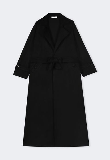 Notched Collar Suede Coat