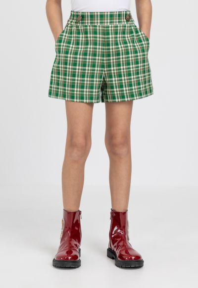 Green plaid best sale shorts womens