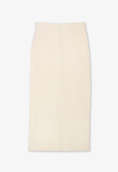 Knitted Straight Pin Tuck Skirt