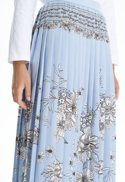 Pale blue shop pleated skirt