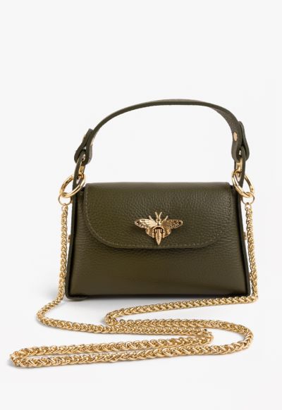 Leather Shoulder bag with bee clasp Vimoda