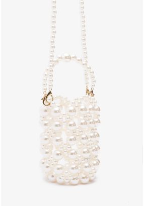 Evening Pearl Bag With Detachable Pearl Strap