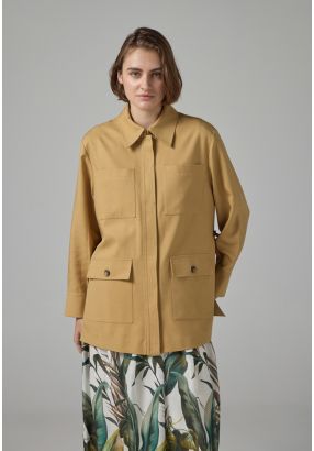 Solid Multi-Front Pockets Jacket