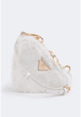 Faux Fur Triangle Crossbody Bag