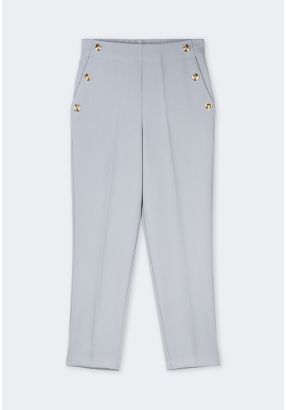 Gold Buttons Embellished Trousers