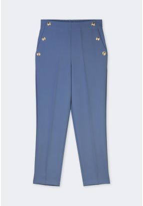 Gold Buttons Embellished Trousers