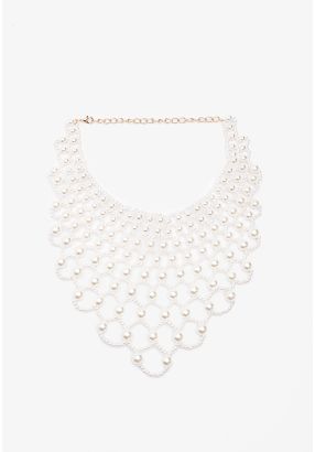 Pearly Beaded Bib Princess Necklace -Sale