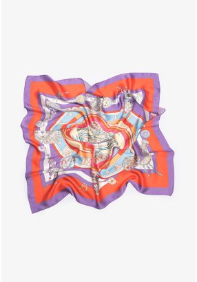 Multicolor Traditional Paisley Square Scarf