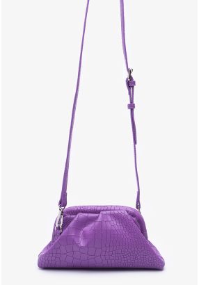 Solid Textured PU Shoulder Bag -Sale