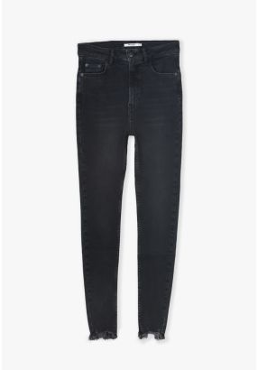 Solid Skinny Denim Trouser