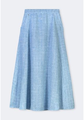 Tweed Flared Maxi Skirt