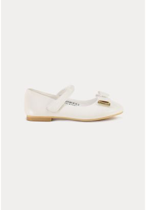 PU Leather Double Ribbon Flat Shoes -Sale