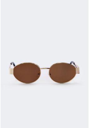 Metallic Oval Sunglasses