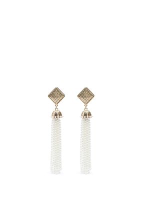 Pearly Beaded Tassel Earrings -Sale