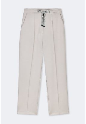 Solid Elasticated Waistband Trousers