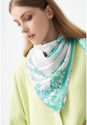 Printed Floral Square Scarf