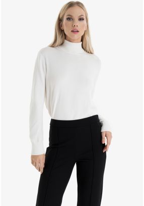 High Neck Long Sleeves Cotton Basic Top -Sale