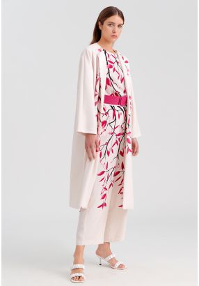 Front Open Contrast Printed Outer Jacket -Sale