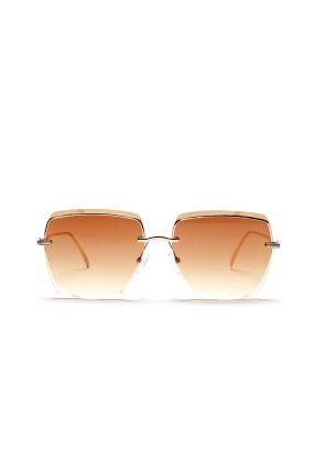 Semi Rimless Extended Lens Elegant Sunglasses