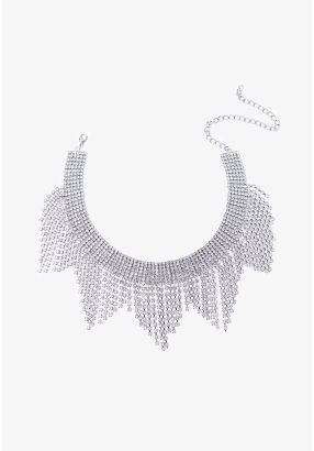 Dazzling Crystal Embellished Collar Necklace