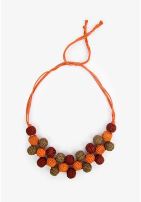 Multicolored Embellished Woven Necklace